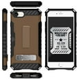 thumbnail image 4 of Case for iPhone 8, Tan Black Toupe Tri-Shield Rugged Cover [with Kickstand + Credit Card Wallet Slot + Wrist Strap] for Apple iPhone 8, iPhone 7, 4 of 6