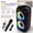 Black + 1 Wired Microphone, variant on AM-2301 Wireless Dual Speaker Stereo Sound System Portable Subwoofer Speaker with RGB Ambient Lighting Premium Sound Quality Ideal for Home Gatherings/Birthday Parties/Outdoor Camping