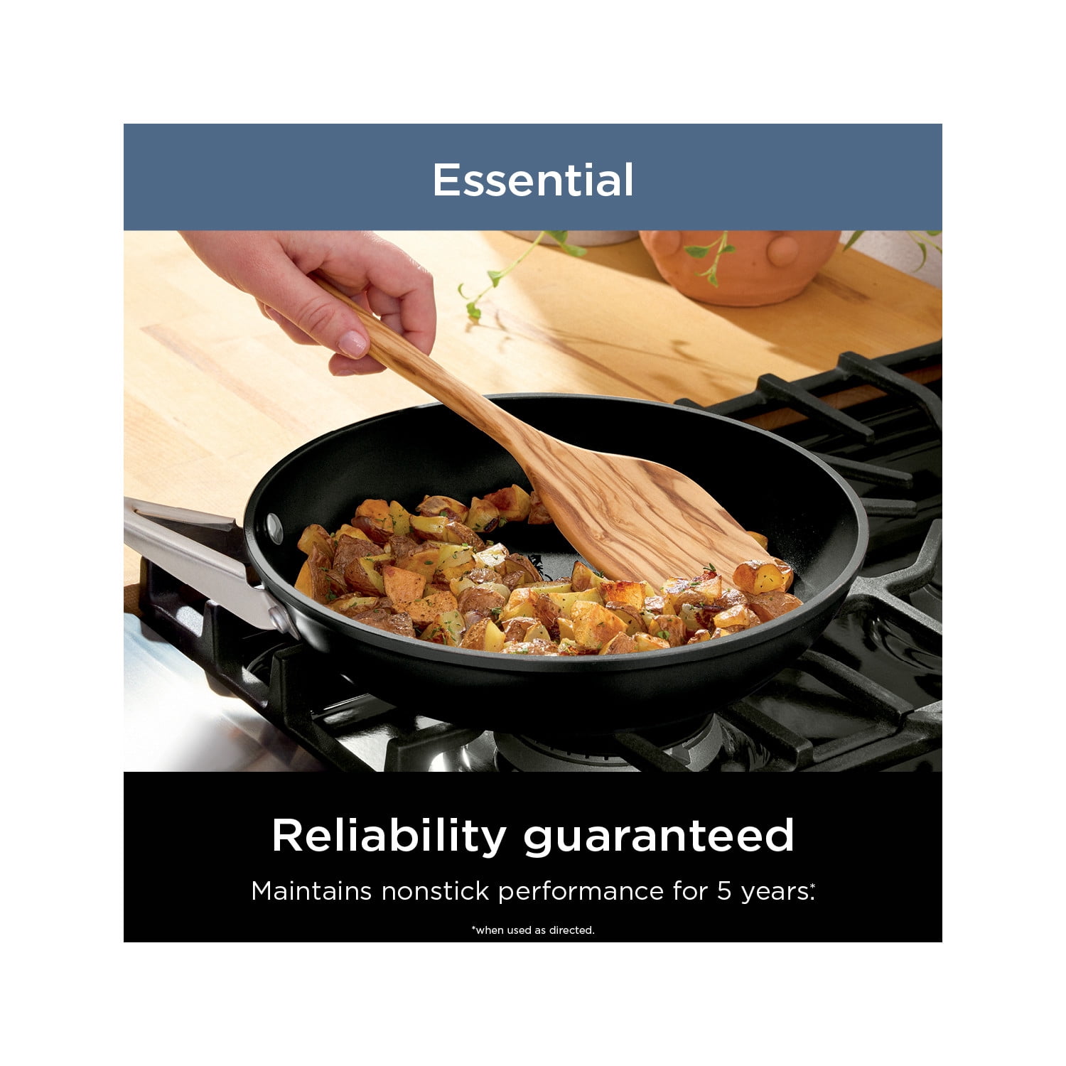 Ninja Extended Life Essential Ceramic 8-Inch Frying Pan, Black CW80020BK