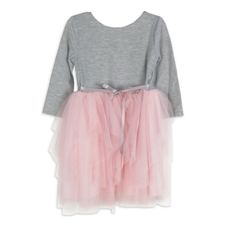 Lilt Girls 3 4 Sleeve Layered Tulle Tutu Dress Sizes 4 6X Walmart