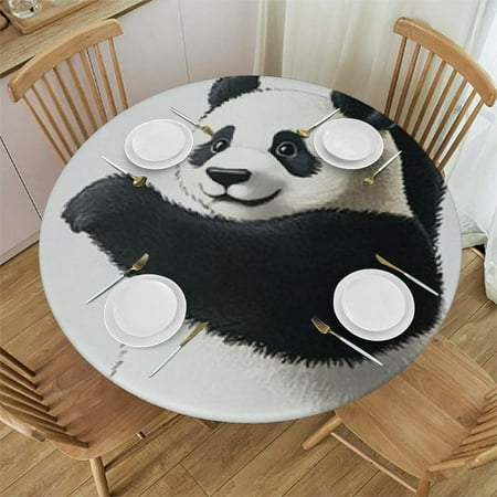 

Patifu Panda Bear Leaves Tree Round Tablecloth 100% Polyester Waterproof Stain-Resistant for Indoor Outdoor Restaurants Weddings Parties 31 -35