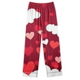 thumbnail image 5 of Moxiu Pajamas for Women Set Valentine's Day Long Sleeve Love Heart Print Satin PJ Sets Button-Down Pajama Sleepwear Loungewear 2025 Watermelon Red,M, 5 of 6