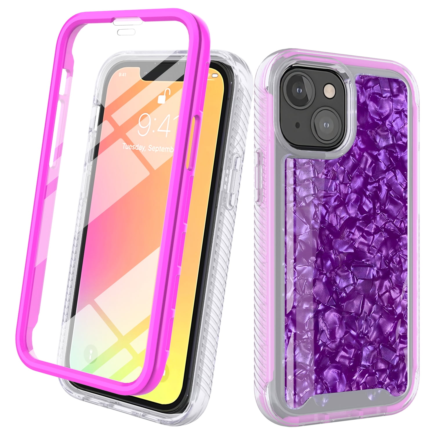 iPhone 13 Mini Case With Builtin Screen Protector, Rosebono Hybrid