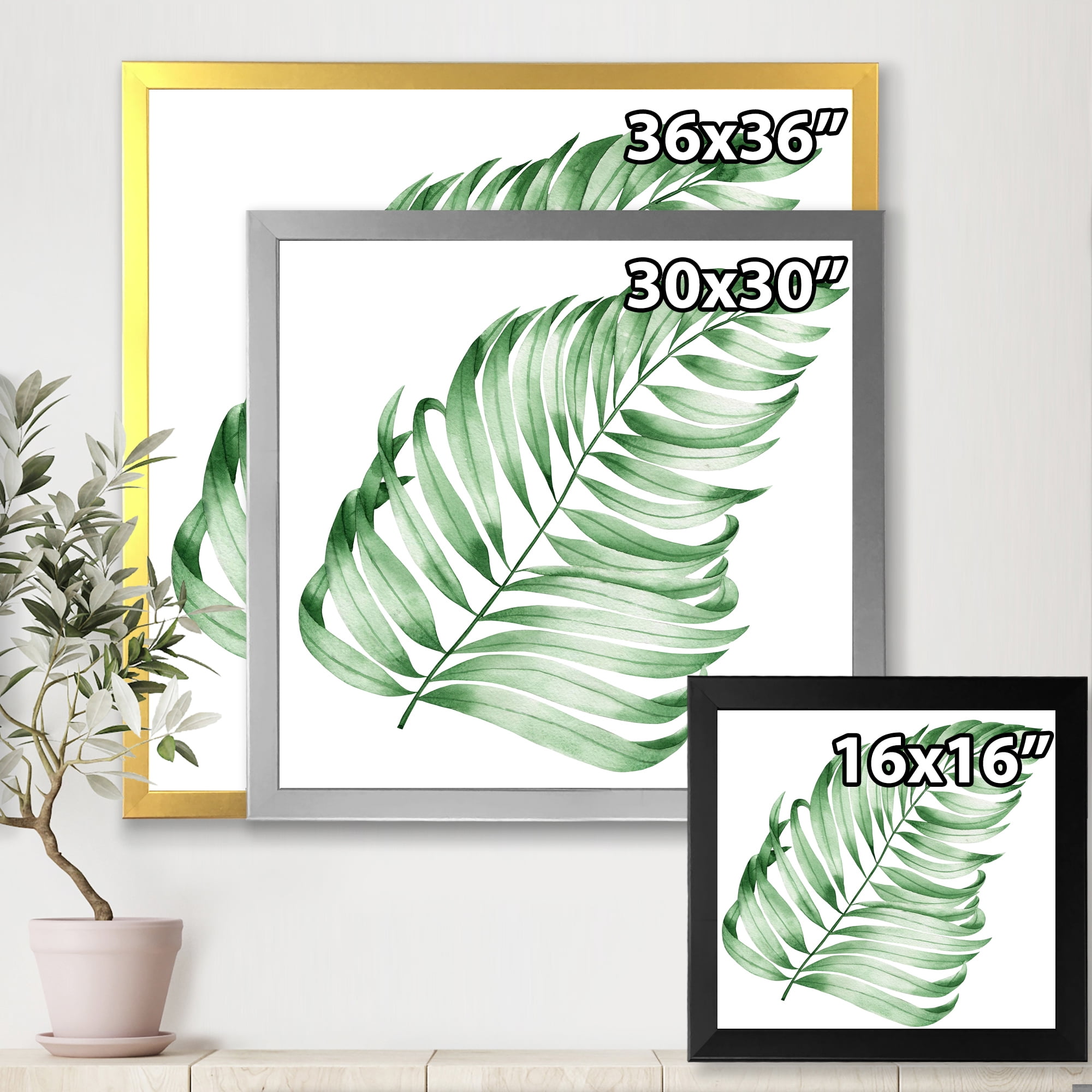 Designart 'Close Up Of Tropical Leaf Of Monstera II' Farmhouse Framed Art Print
