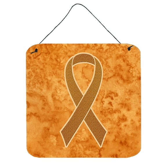 Carolines Treasures AN1204DS66 Orange Ribbon for Leukemia Awareness Wall or Door Hanging Prints 6HX6W multicolor