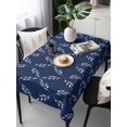 thumbnail image 6 of Navy Blue Table Cloth, Geometric Leaf Diamond Plaid Abstract Check Waterproof Tablecloth for Rectangle Tables, Reusable Washable Fabric Table Cover for Restaurant Kitchen Dining Tables 54"x108", 6 of 6