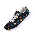 thumbnail image 5 of Chririnla Breathable Running Shoes for Work Hiking, Mesh Lightweight Lace Up Running Sneakers, Colorful Paw Prints, 5 of 11