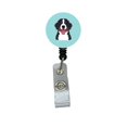 thumbnail image 1 of Checkerboard Blue Bernese Mountain Dog Retractable Badge Reel, 1 of 1