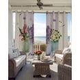 thumbnail image 4 of Spring Floral Tulip Blackout Curtains 63 Inches Long for Bedroom, Lavender Vase Thermal Insulated Room Darkening Black Out Window Curtain Panels Grommet Drapes for Living Room, 4 of 8