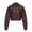Coffee, variant on Women's Faux Leather Jacket Motorcycle Vintage Pockets Button Up Crop Fashion Fall Coat Loose Streetwear Short Soft Moto Jackets Red 12