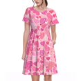 thumbnail image 1 of Vsdgher Amour pour Femmes Été 2025 Robes Midi Décontractées Légères Manches Courtes Col Rond Robe de Plage, 1 of 6