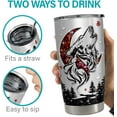 thumbnail image 6 of Personalized Wolf Tumbler with Customize Name Jewelry Drawing 20oz Tumbler with Lid Gift for Woman Man Friend Wolf Lovers, 6 of 6