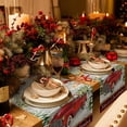 thumbnail image 3 of Merry Christmas Red Truck Table Runner 72 Inches Long, Rustic Xmas Truck Cardinalis Snow Landscape Frosty Tree Table Runner Washable Christmas Table Runner for Holiday Party Deocrations, 14" x 72", 3 of 8