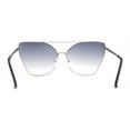 thumbnail image 4 of Womens Oversize Metal Rim Cat Eye Designer Sunglasses Silver Smoke, 4 of 4