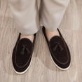 thumbnail image 5 of Men's Casual Loafers Slip On Leather Shoes Comfortable Lightweight Driving Shoes Male Moccasins Classic Penny Loafer Flats Boat Shoes Outdoor Walking Shoes, 5 of 11