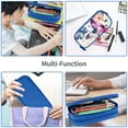 thumbnail image 7 of TEQUAN Large Capacity Pencil Case, Pink Watercolor Butterfly Pattern Pencil Pouch 2 Compartments Pencil Bag (Blue), 7 of 7