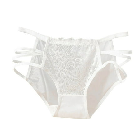 BYHONG Womens Sexy Underwear Lace Panties High Waisted Plus Size Ladies Brief for Women Women s Panties White XL