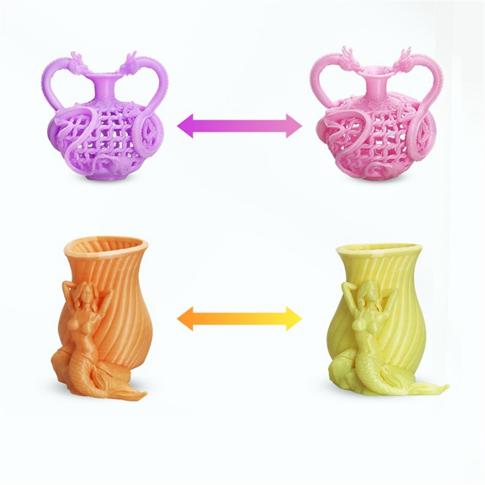 3D Printer PLA Filament 1.75mm Color Change with Temperature Filament 1Kg Dimensional Accuracy +/-0.02mm for 3D Printing
