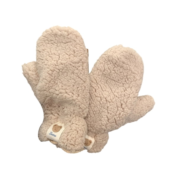 TIELUTT Cute Bear Pattern Windproof Warm And Blurry Full Finger Cold Weather Students Outdoor Sit Ups at Home Weight for Squats at Home Sitting Exercise Bike Monkey Foot Weight Portable Leg