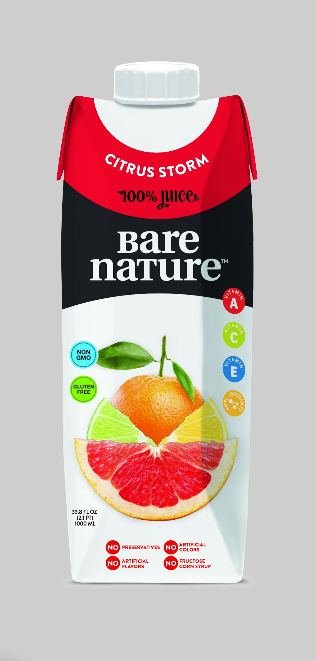 Bare Nature Juice Citrus Storm, 33.8 Fl. Oz. Tetra Pak (1L), 6 Ct by Vink and Beri, LLC