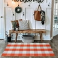 thumbnail image 4 of Fall Outdoor Rug Orange Buffalo Plaid Outdoor Rug Cotton Hand-Woven Buffalo Check Rug Layered Doormats for Front Door/Front Porch/Farmhouse/Entryway/Patio, 4 of 16