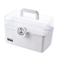 thumbnail image 2 of Heajfvd Medicine Storage Box 3 Layers 2 Trays Transparent Lid Multi Grid with Rotary Lock And Handle Large Capacity Rounded Edges Medical Organizer for Home Dorm, 2 of 8