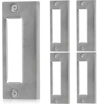Dayesque 6-Pack Universal Door Strike Plates, Stainless Steel Latch Striker Backplates for Wood Door Lock Replacement