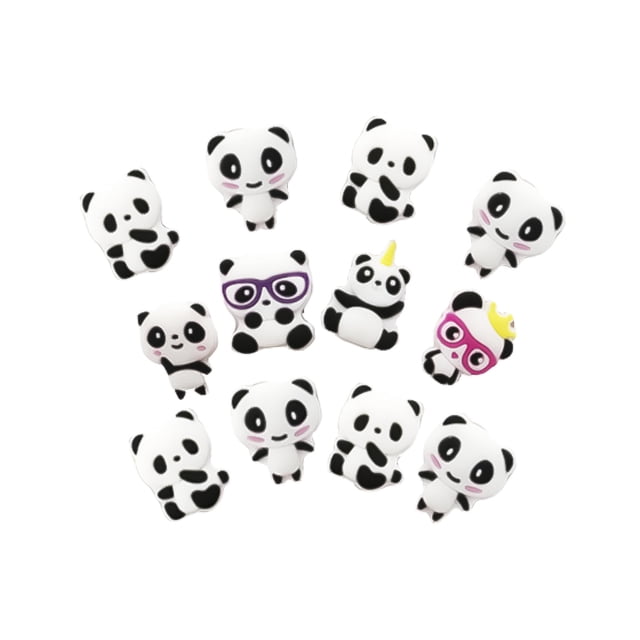 Adorable Panda Rings Made of PVC in Multi Colors Perfect for Kids Party Favors and Gifts 12 Pieces Size L
