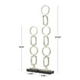 thumbnail image 3 of 28", 19"H Silver Aluminum Metal Stacked Geometric Rings Abstract Sculpture with Black Marble Bases, by DecMode (2 Count), 3 of 11