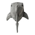 thumbnail image 1 of Mochila de lona con diseño de tiburón, ligera y elegante, ideal para viajes y escuela. Gris, 1 of 9