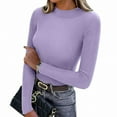 thumbnail image 7 of STETMN Women's Ribbed Knit Shirts Mock Neck Warm Tops Spring Long Sleeve Basic Underwear Top, 7 of 7