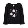 thumbnail image 1 of Gymboree y camisetas de manga larga con gráficos bordados para niños pequeños Perfume negro 10, 1 of 1