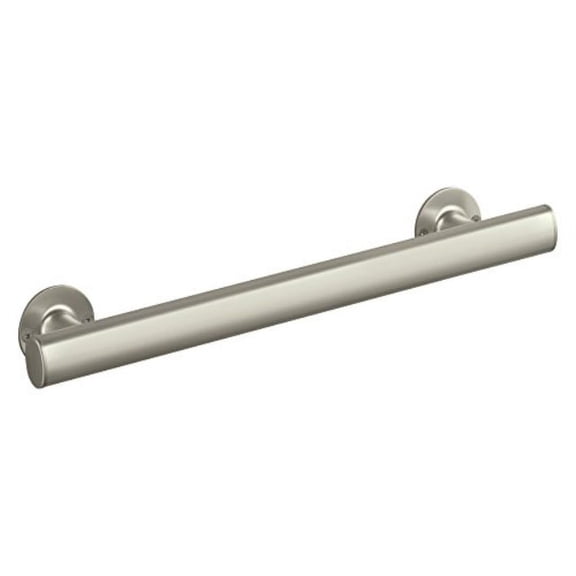18 in. x 1.5 in. straight bar with narrow grip in nickel