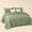 Sage Green-Queen(90"x96"), variant on King Sizeton Quilt Set Fabric Striped Textured Coverlet With Crinkled Look Lightweight Quilted Bedspread For All Season Includes 2ow Shams Bluish Grey |