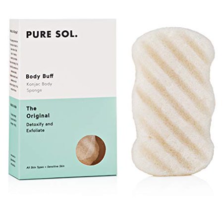 Pure SOL. Konjac Sponge - Original - Body Sponge, 100% Natural Sponge, Eco-Friendly - Gentle Exfoliating Sponge, Deep Cleansing, Stocking Stuffer