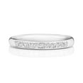 thumbnail image 2 of Platinum 950 2.2mm Slight Court Comfort Women Half Eternity Diamond Wedding Band/Ring Brilliant Cut 0.12 Carat G - SI1, 2 of 3