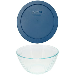 Pyrex Glass Bowl with Blue Lid Microwavable Set of 3 Pieces