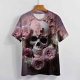 thumbnail image 4 of Skull T-Shirt O Neck Retro Print Big Size T-Shirts Short Sleeve Tees Womens Pretty Design, 4 of 5