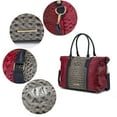 thumbnail image 3 of Raven Faux Crocodile-Embossed Vegan Leather Womens Weekender Bag, 3 of 46