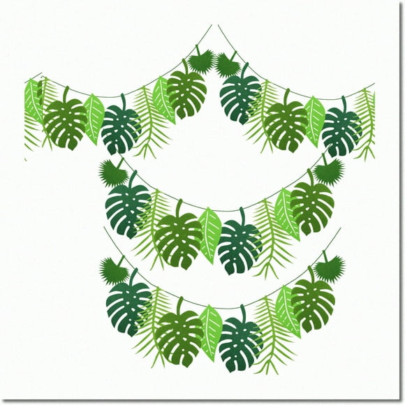 TropicVibe Party Palms - 4 Pack Luau Leaf Banners for Beach Weddings, Birthdays & Summer Celebrations!