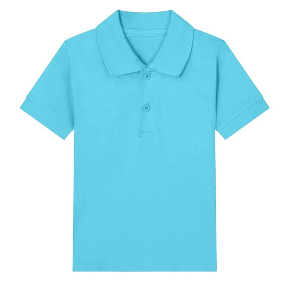 Einccm Unisex Kids Solid Color Lapel Short Sleeve T-Shirt Ages 2-15 Years, Soft Comfortable Fabric for Daily Wear, Parties, and Special Occasions
