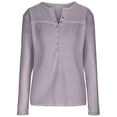 thumbnail image 3 of Npasoilc Plus Size Tunic Tops For Women Solid Color Waffle Long Sleeve Button Down Top Comfy Soft Fall Tops Tunics Office Workout Shirts Basic Casual Shirt, 3 of 5