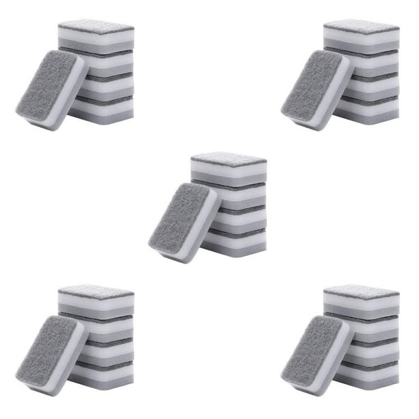 Inteprter Pack of 5 Double Sided Sponge Dishwashing Plates Pot Scrubber Restaurant Dishes Cleaning Catering Household Countertop Type2 NO2