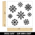 thumbnail image 2 of Scattered Snowflakes Winter Self-Inking Rubber Stamp Ink Stamper - Blue Ink - Small 1 Inch, 2 of 7