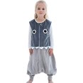 thumbnail image 1 of Saco de dormir de invierno para bebé con pies, saco de dormir cálido de franela para niña y niño, sin mangas, con piernas, pijama tipo mono, 1 of 4