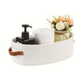 thumbnail image 2 of Multi-Purpose Woven Storage Basket with Handles - Chic Over-Tank Organizer for Desktop and Toilet Paper, Space-Saving Home Solution, 2 of 4
