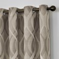 thumbnail image 3 of Eclipse Caprese Geometric Wave Blackout Thermalayer Grommet 52 x 63 Curtain Panel in Taupe, 3 of 5