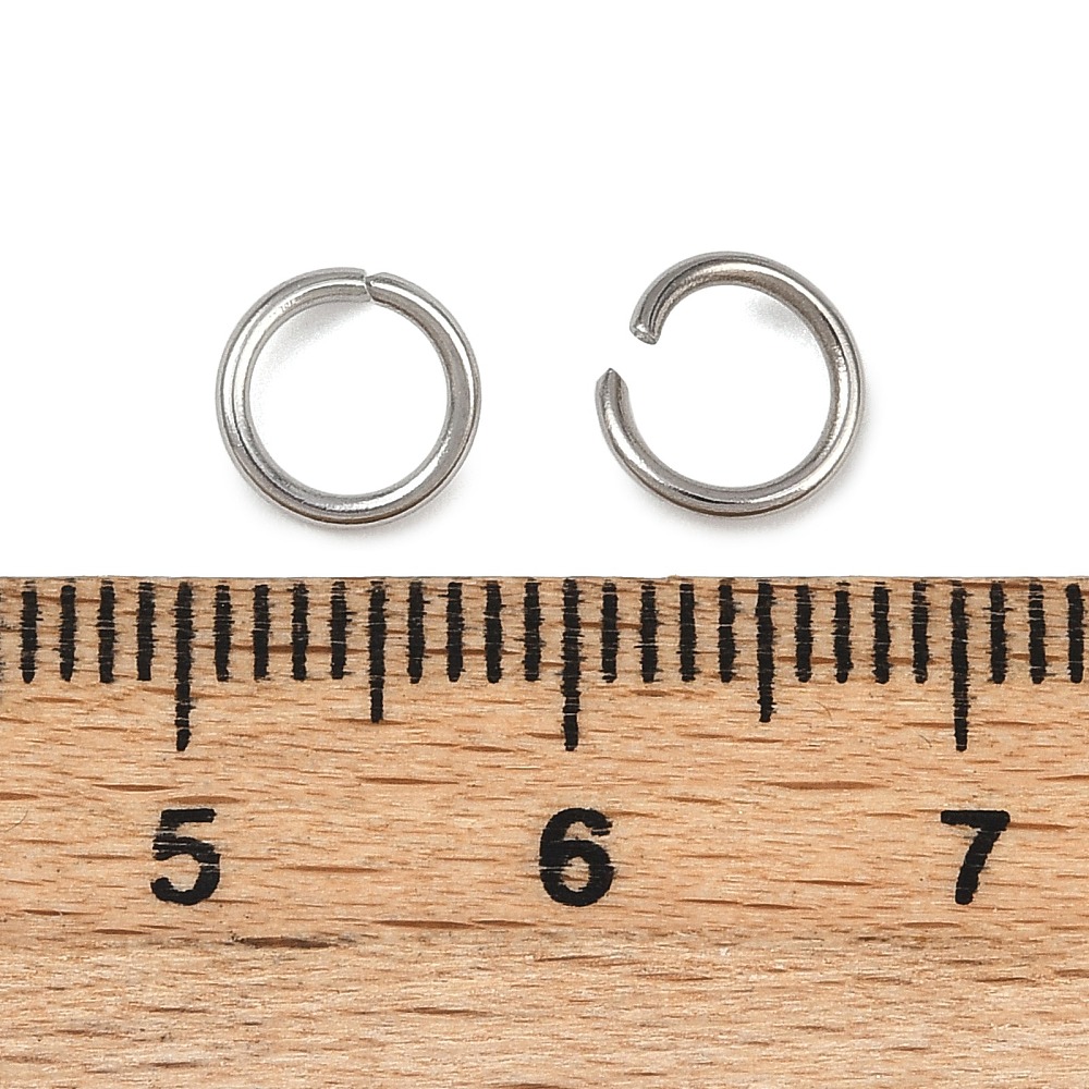 304 Stainless Steel Open Jump Rings Ring Stainless Steel color 7x1mm Inner Diameter: 5mm