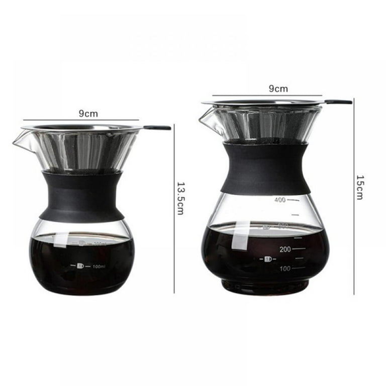 Cup Pour Over Coffee Maker, Simply Make Rich, Full-Bodied Coffee Every  Time, Set Includes Glass Carafe, SCA Measuring Scoop, Sil - AliExpress