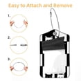 thumbnail image 2 of Square PU Leather Luggage Tags - 2 Pack with Privacy Cover and Stainless Steel Ring - Suitable for Travel, Backpack, Handbag - Suitcase Tags, Travel Tag Black White Cat Chess Board, 2 of 7